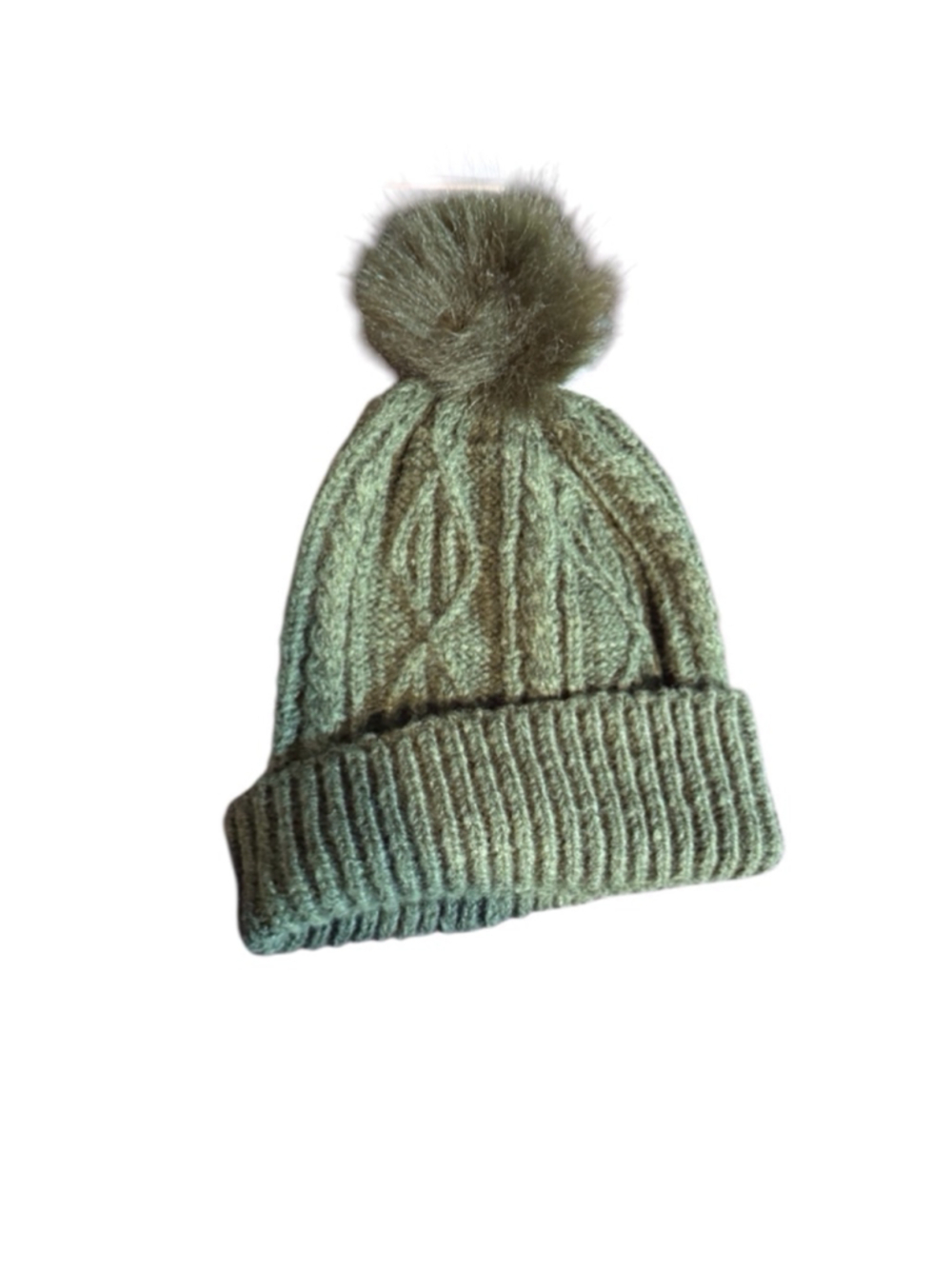 Girls DSG Beanie Hat Olive Green One Size - Picture 2 of 4
